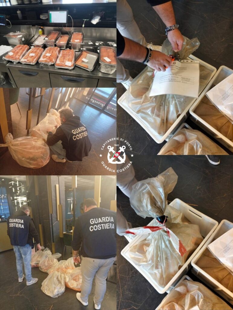Sicurezza della filiera ittica: la Guardia Costiera sanziona attività a Cassino, Ceccano e Minturno. Sequestrati 620 kg di prodotto