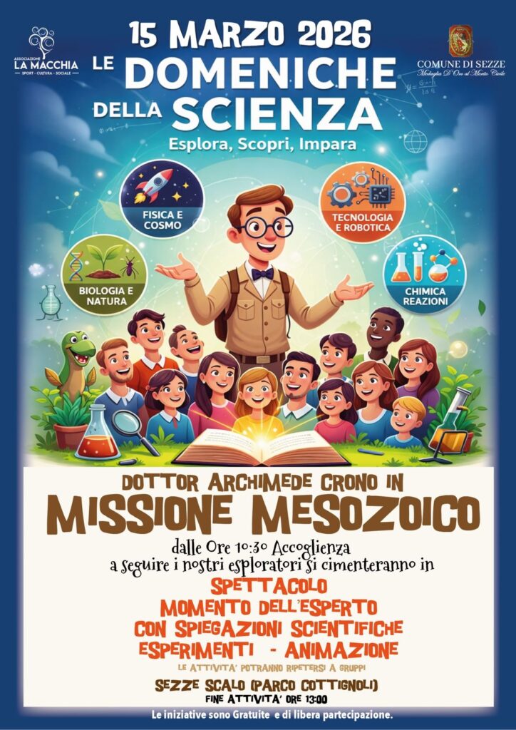 A Sezze la scienza esce dai libri e diventa avventura: arrivano “Le Domeniche della Scienza”